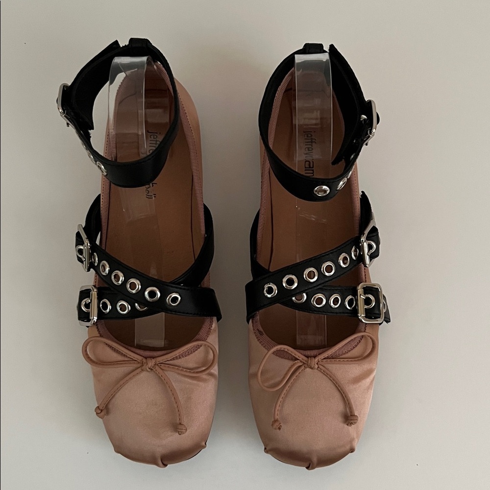 Jeffrey Campbell x Free People Choreo Ballet Flats Natural/Black size 10 - Picture 6 of 8